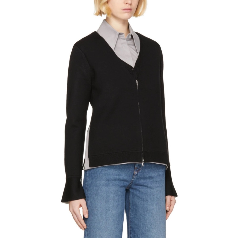Michael Kors Zippered black cardigan large